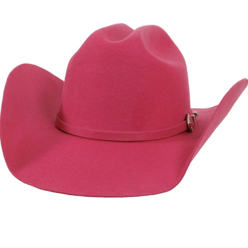 American Hat Makers Cattleman Bright Pink Womens Felt Cowboy Hat